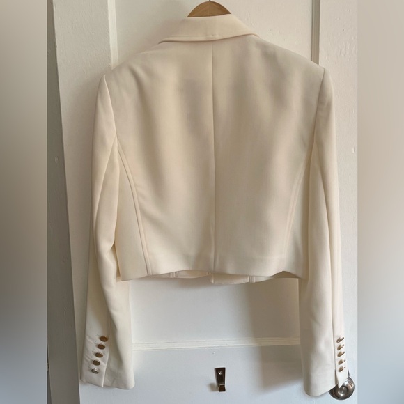 Tristan Cropped Blazer Cream/white NWT - Picture 3 of 3
